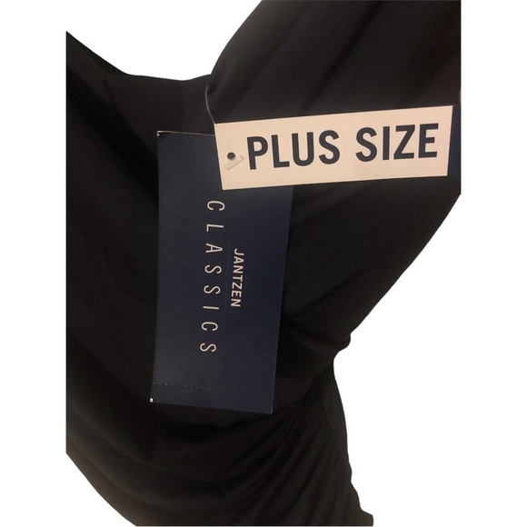 Jantzen Black Ruched Center Adj. Straps Plus Sized NWT One-piece Swimsuit Sz.16W - Picture 6 of 11